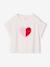 T-shirt voor meisjes met paillettenmotieven blauwgroen+ecru+lila - vertbaudet enfant 