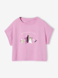 Meisje-T-shirt, souspull-T-shirt voor meisjes met paillettenmotieven