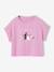 T-shirt voor meisjes met paillettenmotieven blauwgroen+ecru+lila - vertbaudet enfant 