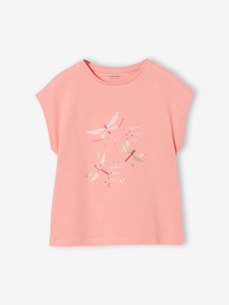 Meisjesshirt met dierenmotief abrikoos+grijsblauw - vertbaudet enfant 