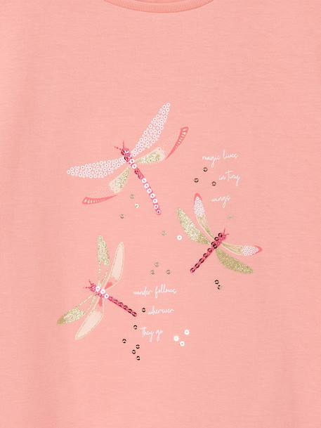 Meisjesshirt met dierenmotief abrikoos+grijsblauw - vertbaudet enfant 