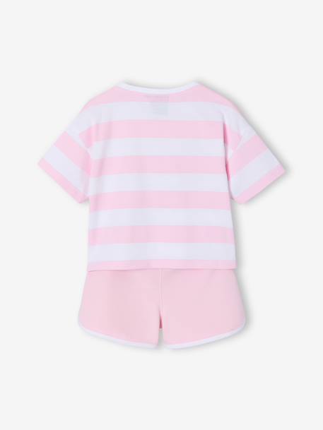 Gestreepte set voor meisjes SNOOPY roze, gestreept - vertbaudet enfant 
