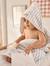 Personaliseerbare badcape + washandje IN DE WOLKEN blauw, gestreept - vertbaudet enfant 