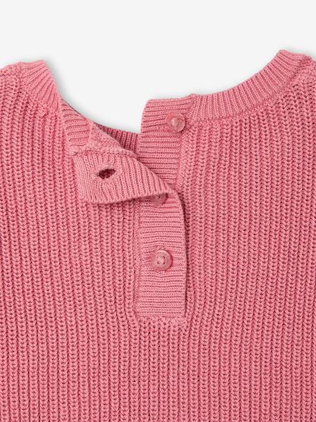 Geborduurde babytrui oudroze+vanille - vertbaudet enfant 