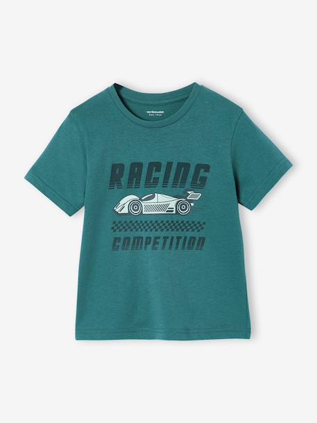 Set van 3 T-shirt met korte mouwen amandelgroen+karamel+marineblauw+pecannoot+petrolblauw+saliegroen - vertbaudet enfant 