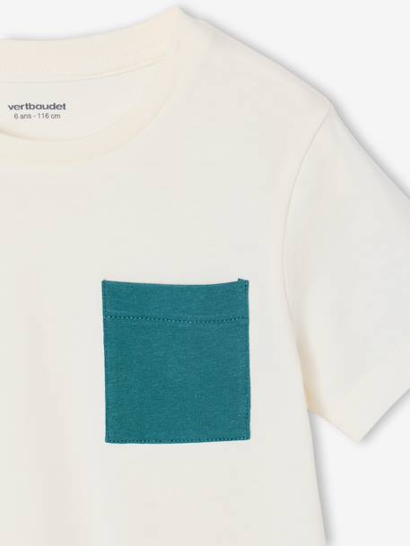 Set van 3 T-shirt met korte mouwen amandelgroen+karamel+marineblauw+pecannoot+petrolblauw+saliegroen - vertbaudet enfant 