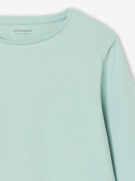 Set van 3 BASICS meisjesshirts met lange mouwen antraciet+ecru+grijsblauw+indigoblauw+koraal+rozen+zachtpaars - vertbaudet enfant 