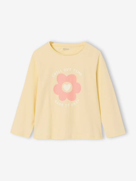 Set van 3 BASICS meisjesshirts met lange mouwen antraciet+ecru+grijsblauw+indigoblauw+koraal+rozen+zachtpaars - vertbaudet enfant 