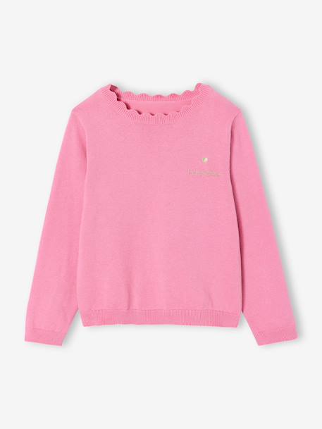 Meisjestrui BASICS personaliseerbaar framboos+gemêleerd beige+groengrijs+marineblauw+pioenroos - vertbaudet enfant 