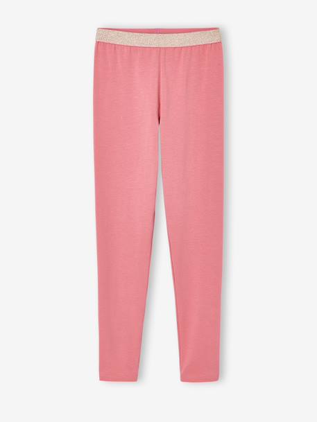 Meisjes legging met iriserende riem gemêleerd grijs+MARINE GRIJS+oudroze+ZWART - vertbaudet enfant 