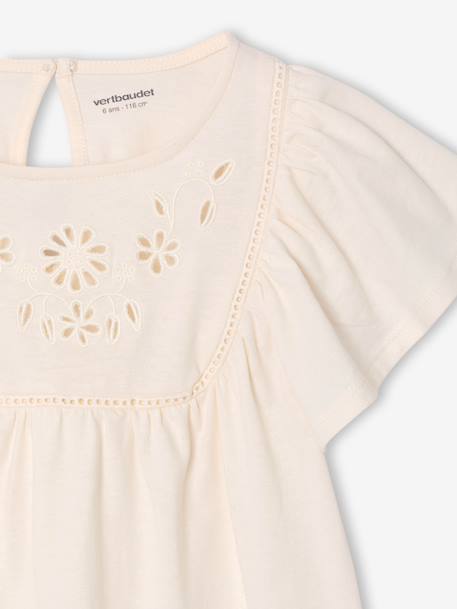 T-shirt blouse met korte mouwen f ecru - vertbaudet enfant 