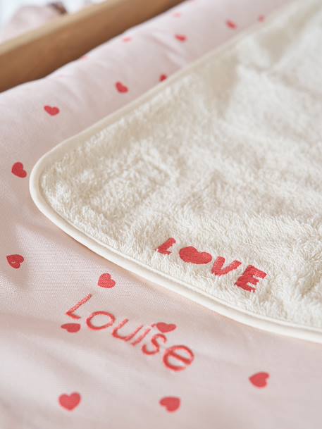 Luiermatras + 2 verschoonmatjes MON COEUR roze, bedrukt - vertbaudet enfant 