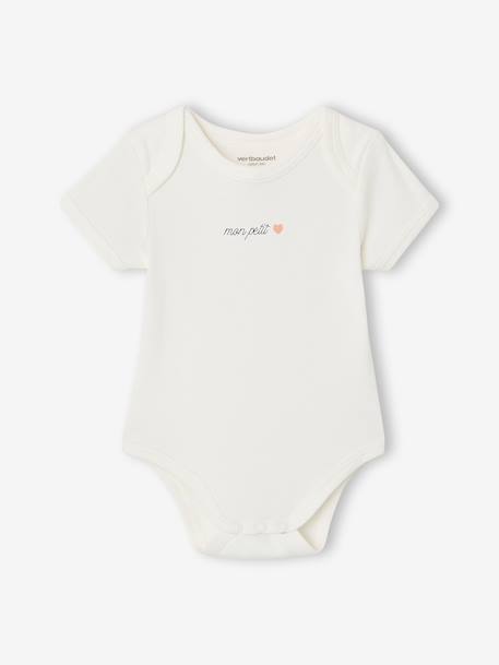 Set van 5 body's baby korte mouwen ecru - vertbaudet enfant 