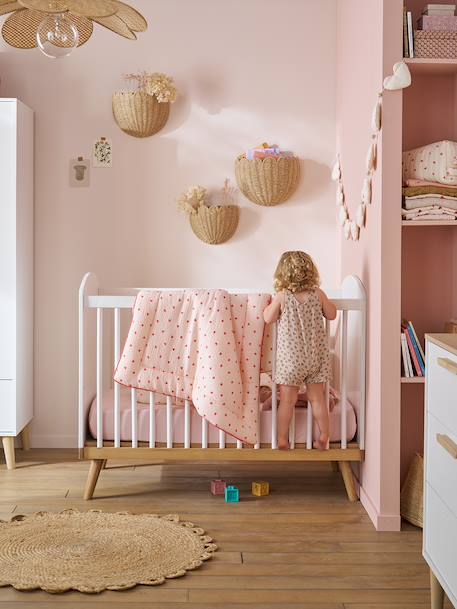 Babybed met spijlen CONFETTI groen+Wit - vertbaudet enfant 