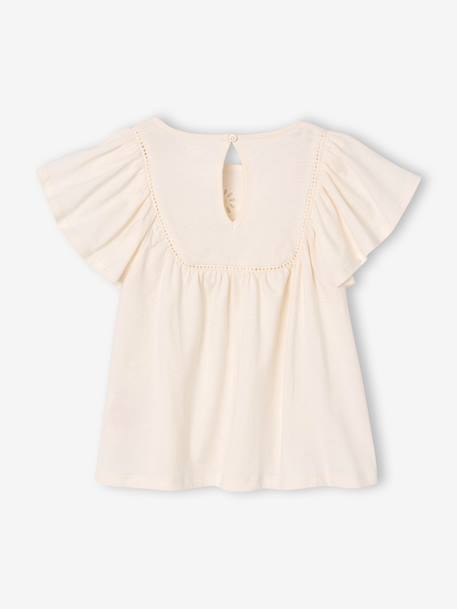 T-shirt blouse met korte mouwen f ecru - vertbaudet enfant 