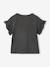 Meisjes-T-shirt met iriserend motief en korte mouwen met ruches antraciet+lichtgeel+lichtroze+marineblauw - vertbaudet enfant 