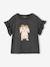 Meisjes-T-shirt met iriserend motief en korte mouwen met ruches antraciet+lichtgeel+lichtroze+marineblauw - vertbaudet enfant 