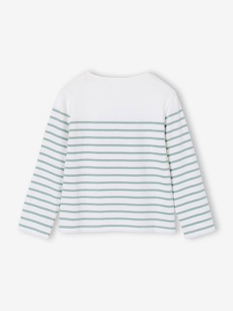 T-shirt met lange mouwen voor meisjes blauw, gestreept+pruim+saliegroen - vertbaudet enfant 