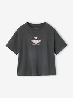 Meisje-Bedrukt meisjesshirt met korte mouwen