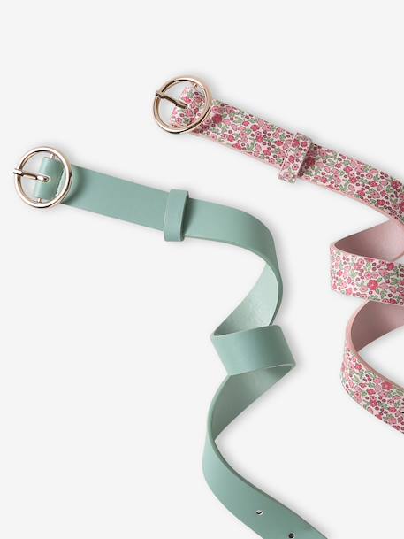 Set van 2 riemen voor meisjes blauwgroen - vertbaudet enfant 