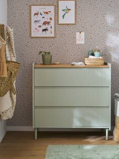 -Houten commode met gegroefde laden