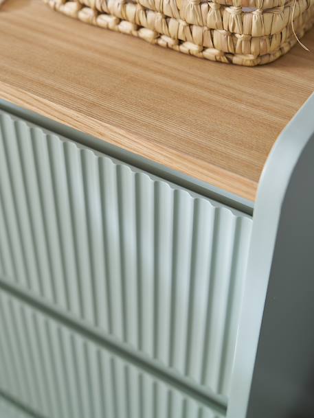 Houten commode met gegroefde laden groen - vertbaudet enfant 