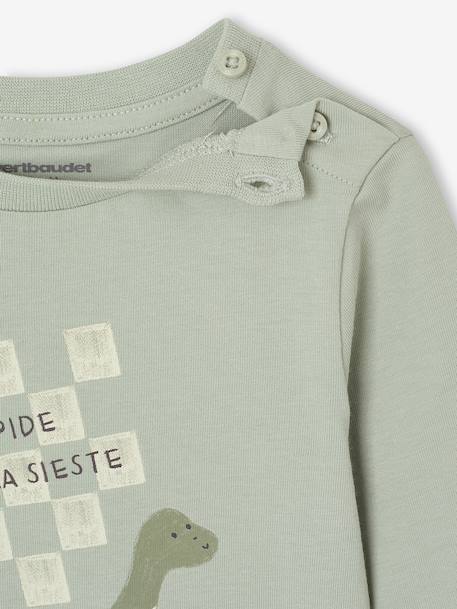 Decoratief T-shirt babyjongen blauwgroen+ecru+pistache+vanille - vertbaudet enfant 