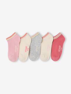 -Set van 5 paar meisjessokken in geribd tricot
