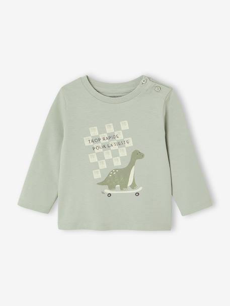 Decoratief T-shirt babyjongen blauwgroen+ecru+pistache+vanille - vertbaudet enfant 