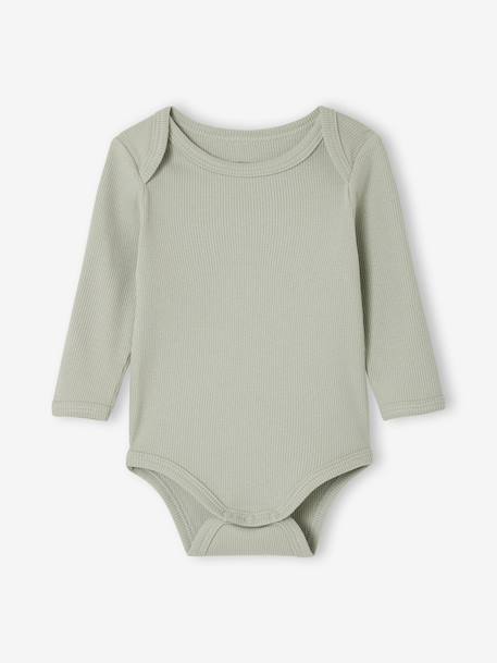 Set van 3 body's baby lange mouwen saliegroen - vertbaudet enfant 