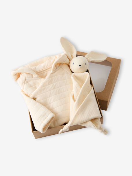 Babyset jas en knuffelkonijn vanille - vertbaudet enfant 
