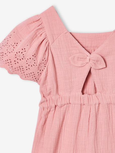 Katoenen gaaspakje met borduursel rouge+saliegroen - vertbaudet enfant 