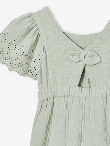 Katoenen gaaspakje met borduursel rouge+saliegroen - vertbaudet enfant 