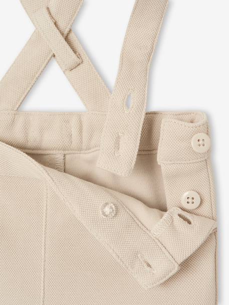 Feestelijke set met overhemd + korte broek voor baby beige+saliegroen - vertbaudet enfant 
