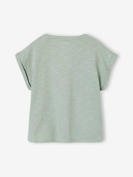T-shirt meisjes sportkleding ecru+saliegroen - vertbaudet enfant 