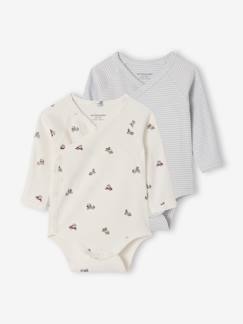 -Set van 2 body's baby lange mouwen van biologisch katoen