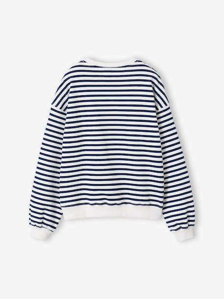 Sweater met wijde pasvorm bruin+marineblauw+vanille - vertbaudet enfant 