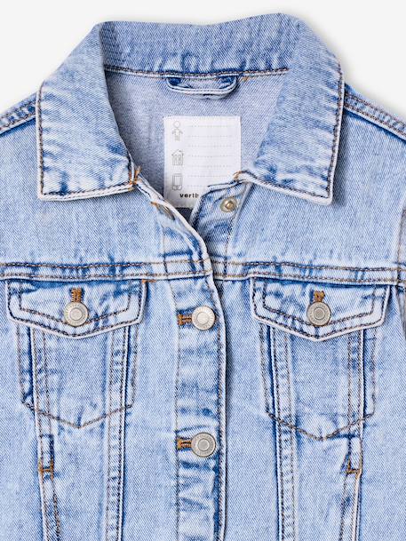 Jeansjas voor meisjes lichtblauw+middenblauw - vertbaudet enfant 