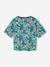T-shirt met korte tropische mouwen met knoop lichtroze+marineblauw - vertbaudet enfant 