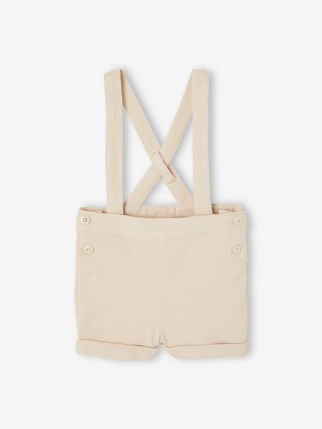 Feestelijke set met overhemd + korte broek voor baby beige+saliegroen - vertbaudet enfant 