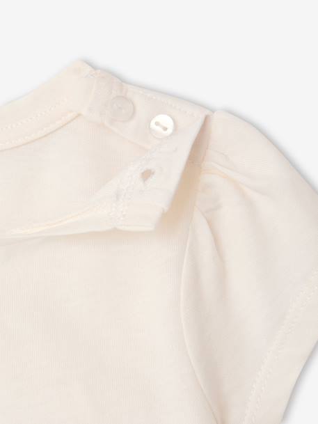 Set van 3 Basics T-shirts met lange mouwen ecru+rood, gestreept - vertbaudet enfant 