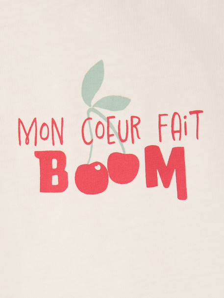Set van 3 Basics T-shirts met lange mouwen ecru+rood, gestreept - vertbaudet enfant 