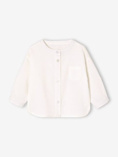 Feestelijke set met overhemd + korte broek voor baby beige+saliegroen - vertbaudet enfant 