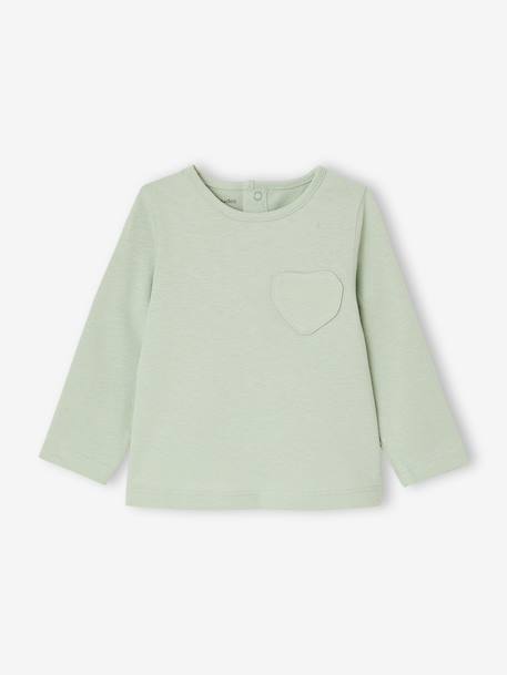 Set van 3 Basics T-shirts met lange mouwen ecru+rood, gestreept - vertbaudet enfant 