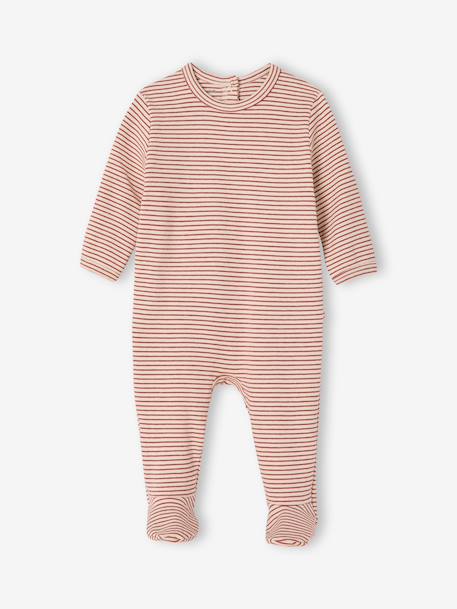 Set van 3 pyjama's baby van biologisch katoen beige+ecru+saliegroen - vertbaudet enfant 