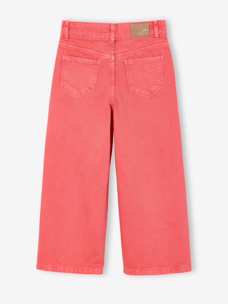 Wijd uitlopende broek voor meisjes medium Morpho groengrijs+kaki+koraal+oudroze - vertbaudet enfant 