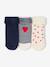 Set van 3 paar sokken « c½urs » babymeisje ecru+hazelnoot - vertbaudet enfant 