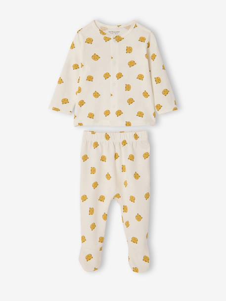 Set van 2 pyjama's voor jongens van biologisch katoen geel - vertbaudet enfant 
