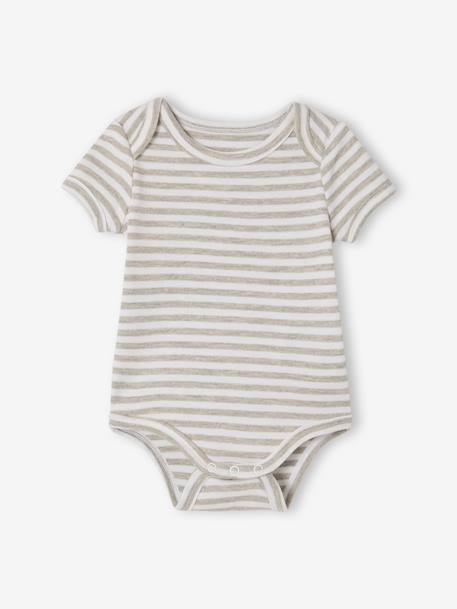 Set van 5 body's met korte mouwen, konijn en wolk ecru - vertbaudet enfant 