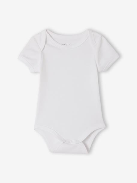 Set van 5 body's met korte mouwen, konijn en wolk ecru - vertbaudet enfant 